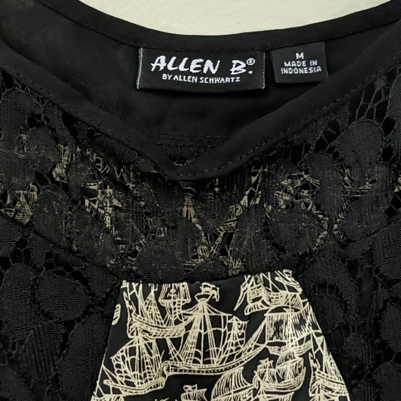 Allen B. Swing Satin Tank with Lace inlay - Picture 2 of 5
